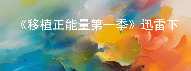 陳雷英發布《移植正能量第一季》迅雷下載/在線觀看-都市情感-美劇天堂